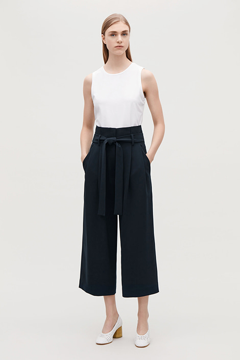 BELTED HIGH-WAIST TROUSERS